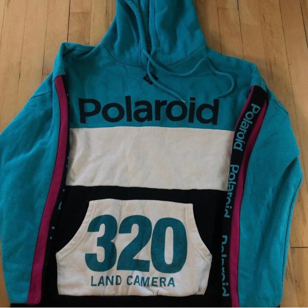 blue rue21 polaroid hoodie size XL